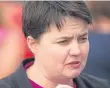  ??  ?? Ruth Davidson raised one teacher’s concerns in the Scottish Parliament.