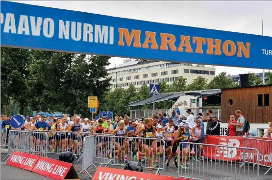  ??  ?? ÅR 2020. Starten i Paavo Nurmi-marathon 2020.