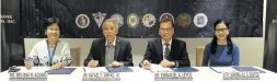  ?? CONTRIBUTE­D PHOTO ?? The Security Bank Foundation Inc. and Pamantasan ng Lungsod ng Maynila have signed a memorandum of agreement increasing the number of scholars and stipend for them. Photo shows from left SBFI Trustee Melissa Aquino and Chairman Rafael Simpao Jr., and PLM President Emmanuel Leyco and Vice President for Public Affairs Sandra Jill Santos