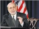  ?? SUSAN WALSH/ THE ASSOCIATED PRESS ?? Chairman Ben Bernanke said last week that the Federal Reserve probably will start to slow is bond purchases this year.