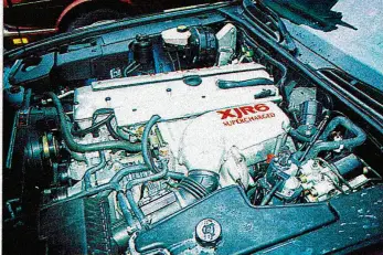  ??  ?? Above: Engine bay of the blown, six-cylinder XJ saloon Donn drove on the Scottish launch