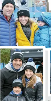  ??  ?? Louis Jean, TVA Sports, a parcouru le trajet de 5 km avec ses enfants Nicolas et Marie-Chloé. Marie-Christine Proulx et son époux, Maxime Guévin, ainsi que le jeune Thomas, ont passé une agréable journée en famille.