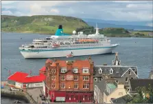  ?? ?? Cruise ship in Oban Bay.