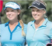  ?? WAYNE CUDDINGTON ?? Brooke Henderson leans on her sister Brittany, left, who is her caddy on the LPGA Tour and so much more.