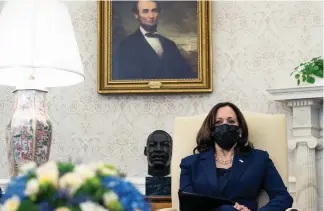  ?? Picture: AFP ?? MOST POWERFUL WOMAN. US Vice-President Kamala Harris during a meeting in the Oval Office of the White House on 26 January.