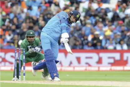  ??  ?? BIRMINGHAM: India’s Yuvraj Singh bats during the ICC Champions Trophy match between India and Pakistan at Edgbaston in Birmingham, England, Sunday. — AP