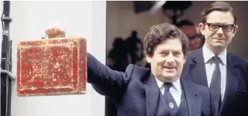  ??  ?? Back to the Eighties: Former Chancellor Nigel Lawson, pictured before the 1984 Budget, made a positive impact through tax reform