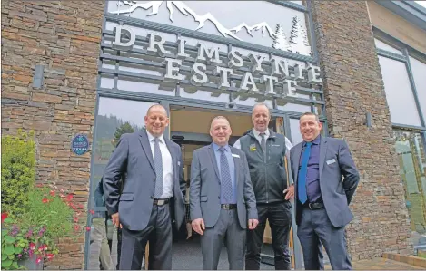  ??  ?? Left to right: Keith, Allan and Roy Campbell of Argyll Holidays with Gordon Watson, chief executive officer of Loch Lomond and the Trossachs National Park, third left.