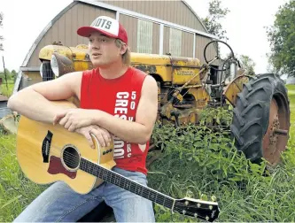  ?? CLIFFORD SKARSTEDT/EXAMINER ?? Boots and Hearts emerging artist Jade Eagleson at his farm on Thursday near Bailieboro.