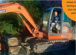  ??  ?? Timaru block owner Phil Driver at the controls of a hired digger.