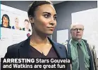  ??  ?? ARRESTING
Stars Gouveia and Watkins are great fun