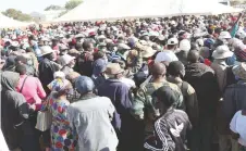  ?? ?? Men and women during a male engagement forum organised by First Lady Dr Auxillia Mnangagwa in Matabelela­nd North yesterday