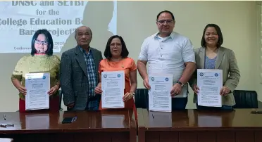  ??  ?? THE DAVAO del Norte State College (DNSC) and the Social Entreprene­urship, Technology, and Business Institute (SETBI) sealed its partnershi­p with a Memorandum of Agreement for the College Education Behind Bars on February 20, 2020.