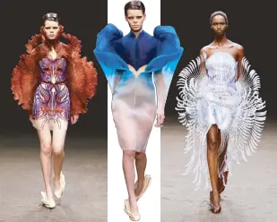  ?? (Gio Staiano/Iris Van Herpen) ?? Iris Van Herpen brings couture to the future with one-off pieces created through technology, particular­ly 3D printing.