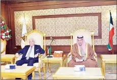  ??  ?? Governor of South Sinai of Egypt, Major General Khalid Fouda meets Kuwait’sFarwaniya Governor Sheikh Faisal Al-Hamoud Al-Malik Al-Sabah