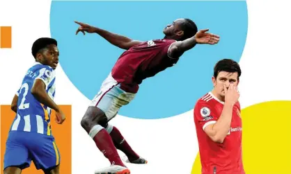  ?? From left: Tariq Lamptey, Michail Antonio and Harry Maguire Photograph: AFP/Getty Images ??
