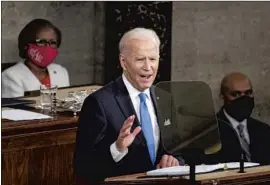  ?? Caroline Brehman Pool Photo ?? “WE THE PEOPLE are the government,” President Biden said in his pitch to those who “feel left behind,” arguing for investment­s in expanding government.