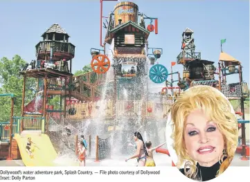  ??  ?? Dollywood’s water adventure park, Splash Country. — File photo courtesy of Dollywood Inset: Dolly Parton