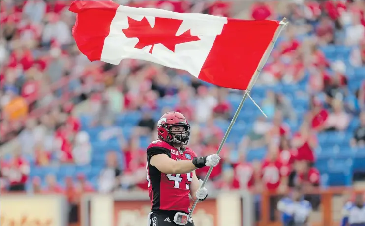  ?? LEAH HENNEL/POSTMEDIA FILES ?? Linebacker Alex Singleton has proven to be a man of his word for the Calgary Stampeders this season when it comes to making timely defensive plays.