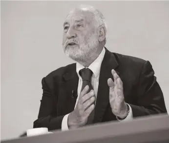  ?? Bloomberg ?? Nobel Laureate Joseph Stiglitz says that GDP is a ‘potentiall­y badly misleading measure’