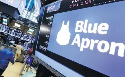  ?? RICHARD DREW/THE ASSOCIATED PRESS FILES ?? Meal kit players and startups are hoping to prove the boom in the service is more than a fad after recent disappoint­ing initial public offerings by Blue Apron, the biggest player in the United States, and Montreal-based Goodfood Market Inc.