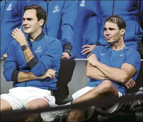  ?? ?? Roger Federer contó con el apoyo de Rafa Nadal en el día de su despedida
