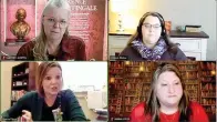  ?? The Sentinel-Record/Brandon Smith ?? HSU Undergradu­ate Nursing Program Director Carrie Flora, bottom, left, talks about the rising need for flexibilit­y in college nursing programs today following the onset of the COVID-19 pandemic during a Zoom call.