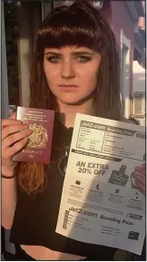  ??  ?? No go: Eilidh with her travel documents
