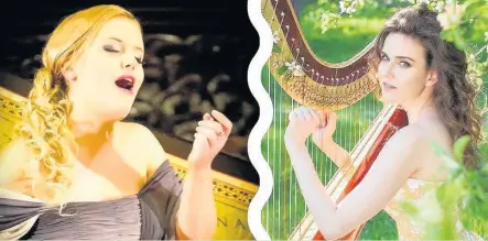  ??  ?? Soprano Maria Veretenina (left) and harpist Nina Mishchenko will be performing at Loughborou­gh United Reformed Church.