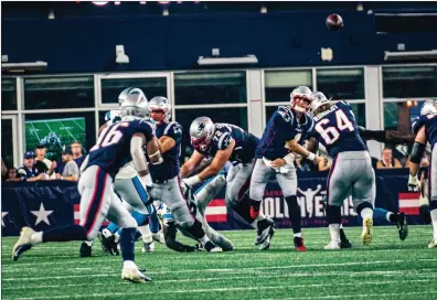  ?? File photo by Joe Jacobs ?? Patriots quarterbac­k Tom Brady will have to develop chemistry with a new set of tight ends after All-Pro tight end Rob Gronkowski after last season. Ben Watson, Eric Saubert, Ryan Izzo and Matt LaCosse are vying for playing time.