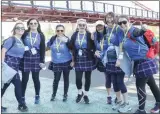  ?? ?? A kilted group of walkers ready for the challenge