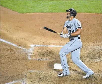  ?? QUINN HARRIS/USA TODAY SPORTS ?? White Sox first baseman Jose Abreu tied two major league records with home runs in four straight at-bats and six homers in a three-game series against the Cubs.