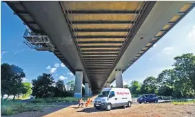  ??  ?? Avonmouth Road Bridge. “Not pretty, but certainly awe-inspiring , and a fitting symbol of our fateful worship of the car.”