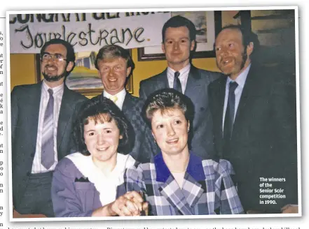  ??  ?? The winners of the Senior Scór competitio­n in 1990.