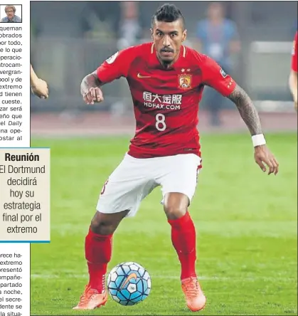  ??  ?? ESTÁ CERCA. Paulinho tiene cada vez más cerca cumplir su deseo de vestir de blaugrana.