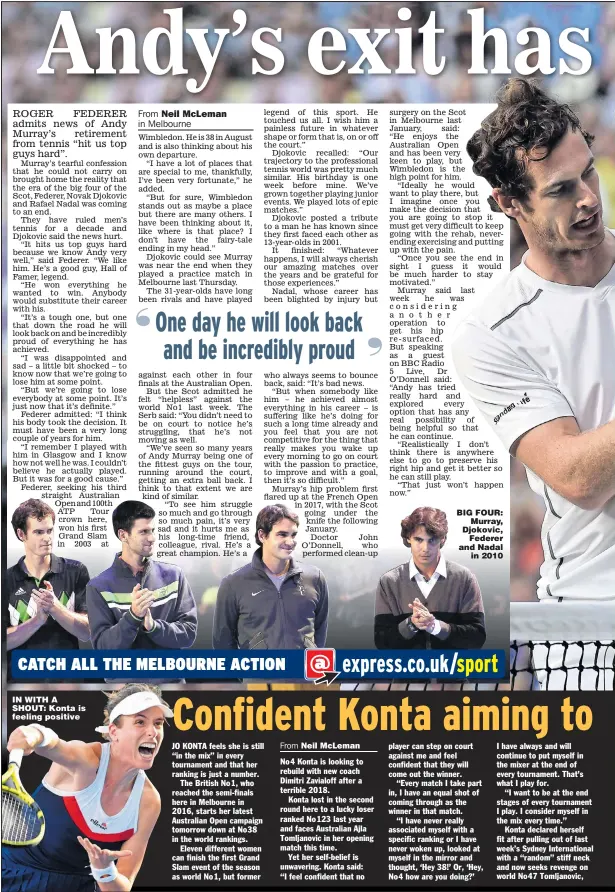  ??  ?? BIG FOUR: Murray, Djokovic, Federer and Nadal in 2010