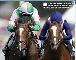  ?? ?? ■
A RIGHT ROYAL CHANCE: Royal Scotsman can win the big one at Newmarket