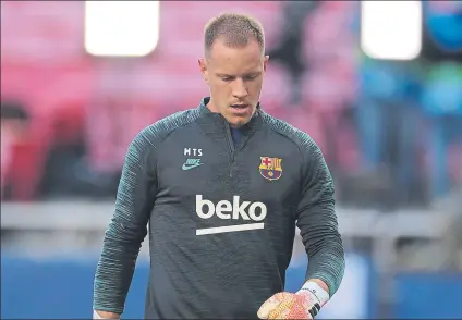  ?? FOTO: PEP MORATA ?? Ter Stegen, una baja sensible para iniciar la temporada del Barça. El portero alemán hará todo lo posible por regresar cuanto antes