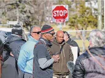  ?? Patrick Sikes/Hearst CT Media Group ?? Protesters rally in Hartford on Saturday, the day after authoritie­s in Memphis, Tenn. Released video showing the police beating of Tyre Nichols following a traffic stop on Jan. 7. Nichols, a Fed-Ex worker and father to a 4-year-old son, died days later in the hospital. The five Memphis Police Department officers involved in the assault, including Bloomfield High School grad Desmond Mills Jr., have been fired and charged with murder.