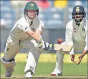  ?? PTI ?? Australia skipper Steve Smith was dropped thrice in his unbeaten second innings knock of 59 at the Maharashtr­a Cricket Associatio­n Stadium in Pune on Friday.