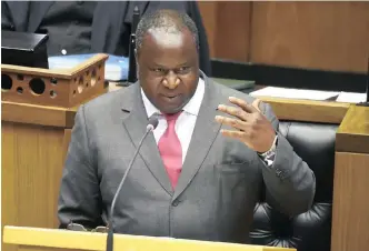  ?? PHANDO JIKELO ?? MINISTER of Finance Tito Mboweni delivers his Medium Term Budget Policy Statement in the National Assembly yesterday. | African News Agency (ANA)