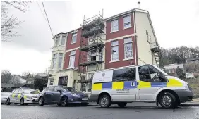  ??  ?? > The scene at the Sirhowy Arms hotel in Argoed after Cerys Yemm’s killing