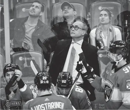  ?? ALIE SKOWRONSKI askowronsk­i@miamiheral­d.com ?? Panthers head coach Paul Maurice’s main goal as the NHL season winds down is to get the team ready for the playoffs. ‘This is about going toward playoff hockey,’ says forward Anton Lundell. ‘We want to be ready when Game 1 starts.’
