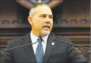  ?? Michael Cummo / Hearst Connecticu­t Media file photo ?? Joe Aresimowic­z, D-Berlin, at the state Capitol in Hartford at the start of the legislativ­e session in 2017.