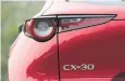  ??  ?? CX-30 is best viewed from the rear.