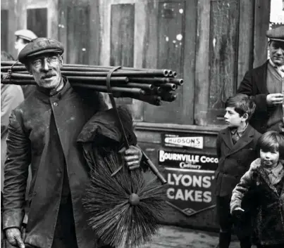  ??  ?? Tom Brooks continued to work as a chimney sweep after he became the mayor of Bethnal Green in East London in 1931