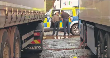  ??  ?? Police have been trying to tackle the problem of illegally parked lorries