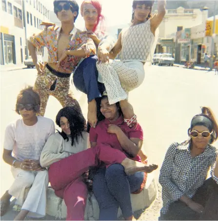  ??  ?? Back, from left, Olivia, Kewpie and Patti; front, from left, Sue Thompson, Brigitte, Gaya and Mitzi in Sir Lowry Road.