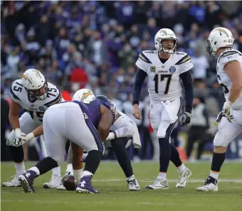  ?? ASSOCIATED PRESS ?? ALL ABOARD: Like Tom Brady, Philip Rivers uses a wide variety of pass-catchers to attack opposing defenses.