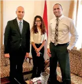  ??  ?? With Egypt’s Ambassador in Sri Lanka Hussein El Saharty and Deputy Chief of Mission Karim Abulenein